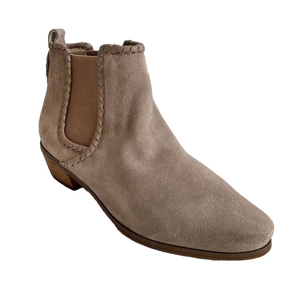 Jack Rogers Suede Poppy Pull-on Waterproof Chelsea Boot Taupe 9.5